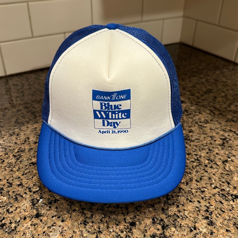Vtg 1990 Kentucky Wildcats Football Blue White Game MadHatter Trucker Hat